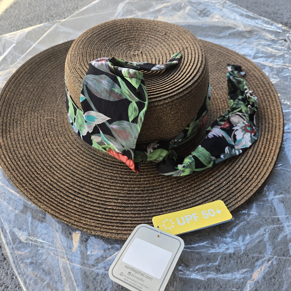 San Diego Hat Company Floral Band Brown Sun Hat - Picture 8 of 12